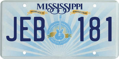MS license plate JEB181