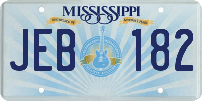 MS license plate JEB182
