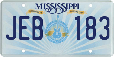 MS license plate JEB183