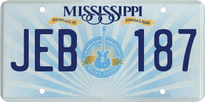 MS license plate JEB187