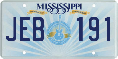 MS license plate JEB191