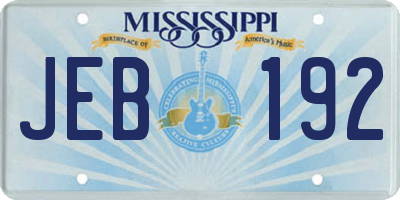 MS license plate JEB192