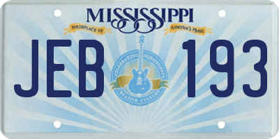 MS license plate JEB193