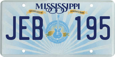 MS license plate JEB195