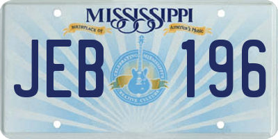 MS license plate JEB196