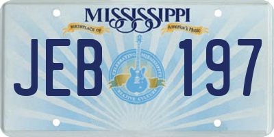 MS license plate JEB197