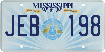 MS license plate JEB198