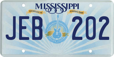 MS license plate JEB202