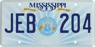 MS license plate JEB204