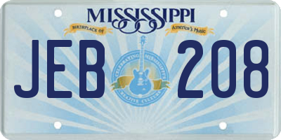 MS license plate JEB208
