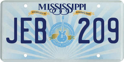 MS license plate JEB209