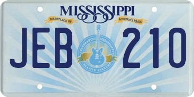 MS license plate JEB210