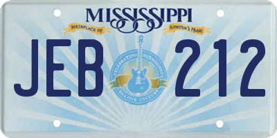 MS license plate JEB212