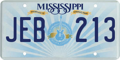 MS license plate JEB213