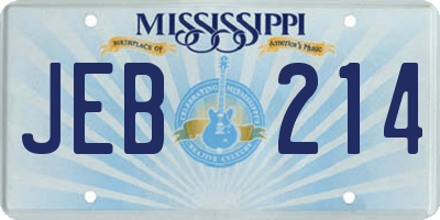 MS license plate JEB214