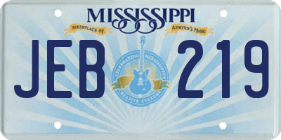 MS license plate JEB219