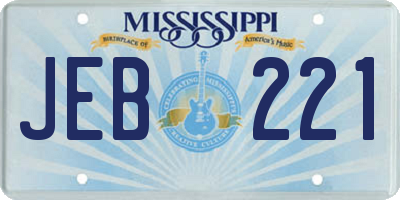 MS license plate JEB221