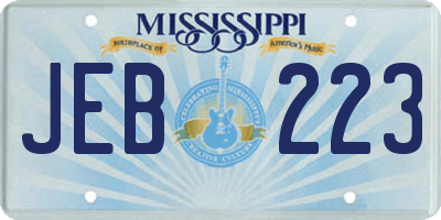 MS license plate JEB223