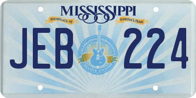 MS license plate JEB224
