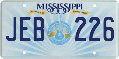 MS license plate JEB226