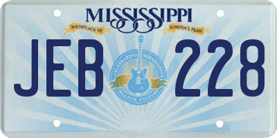 MS license plate JEB228