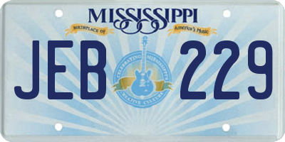 MS license plate JEB229