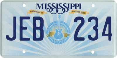 MS license plate JEB234