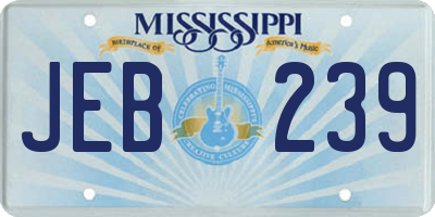 MS license plate JEB239