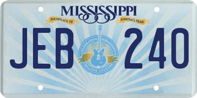 MS license plate JEB240