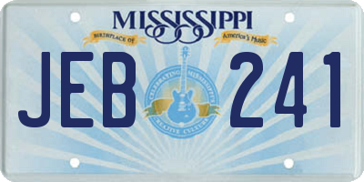 MS license plate JEB241