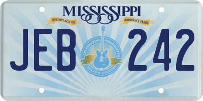 MS license plate JEB242