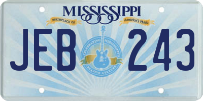 MS license plate JEB243