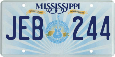 MS license plate JEB244
