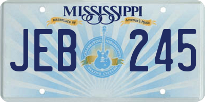 MS license plate JEB245