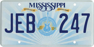 MS license plate JEB247