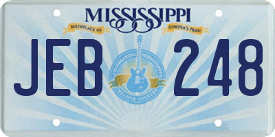 MS license plate JEB248
