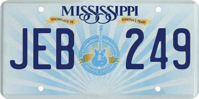 MS license plate JEB249