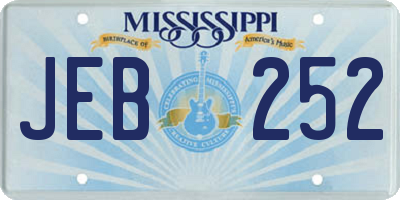 MS license plate JEB252