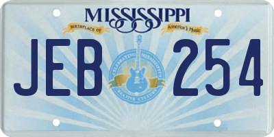 MS license plate JEB254