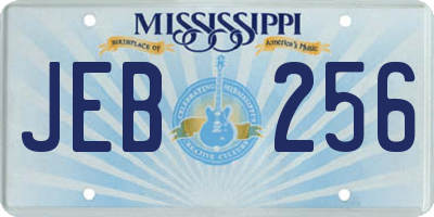 MS license plate JEB256