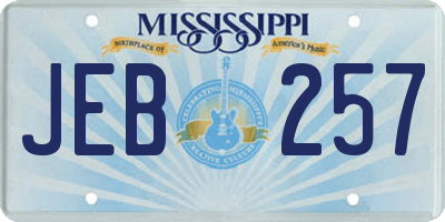 MS license plate JEB257
