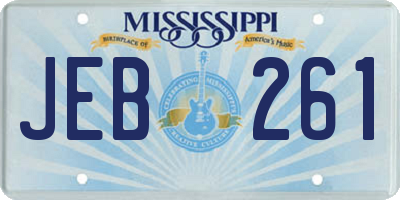 MS license plate JEB261