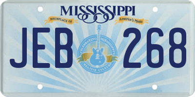 MS license plate JEB268