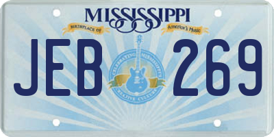 MS license plate JEB269