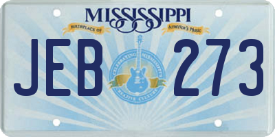 MS license plate JEB273