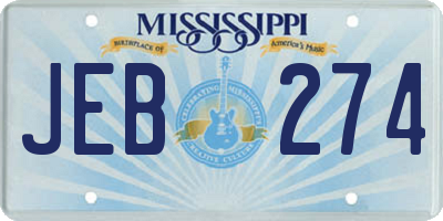 MS license plate JEB274