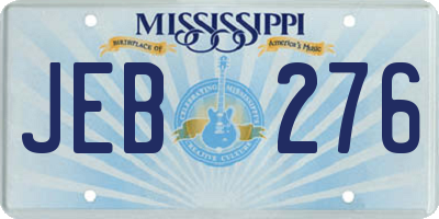 MS license plate JEB276