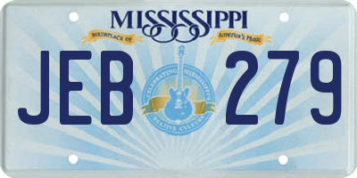 MS license plate JEB279