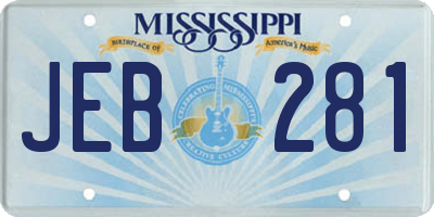 MS license plate JEB281