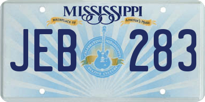MS license plate JEB283